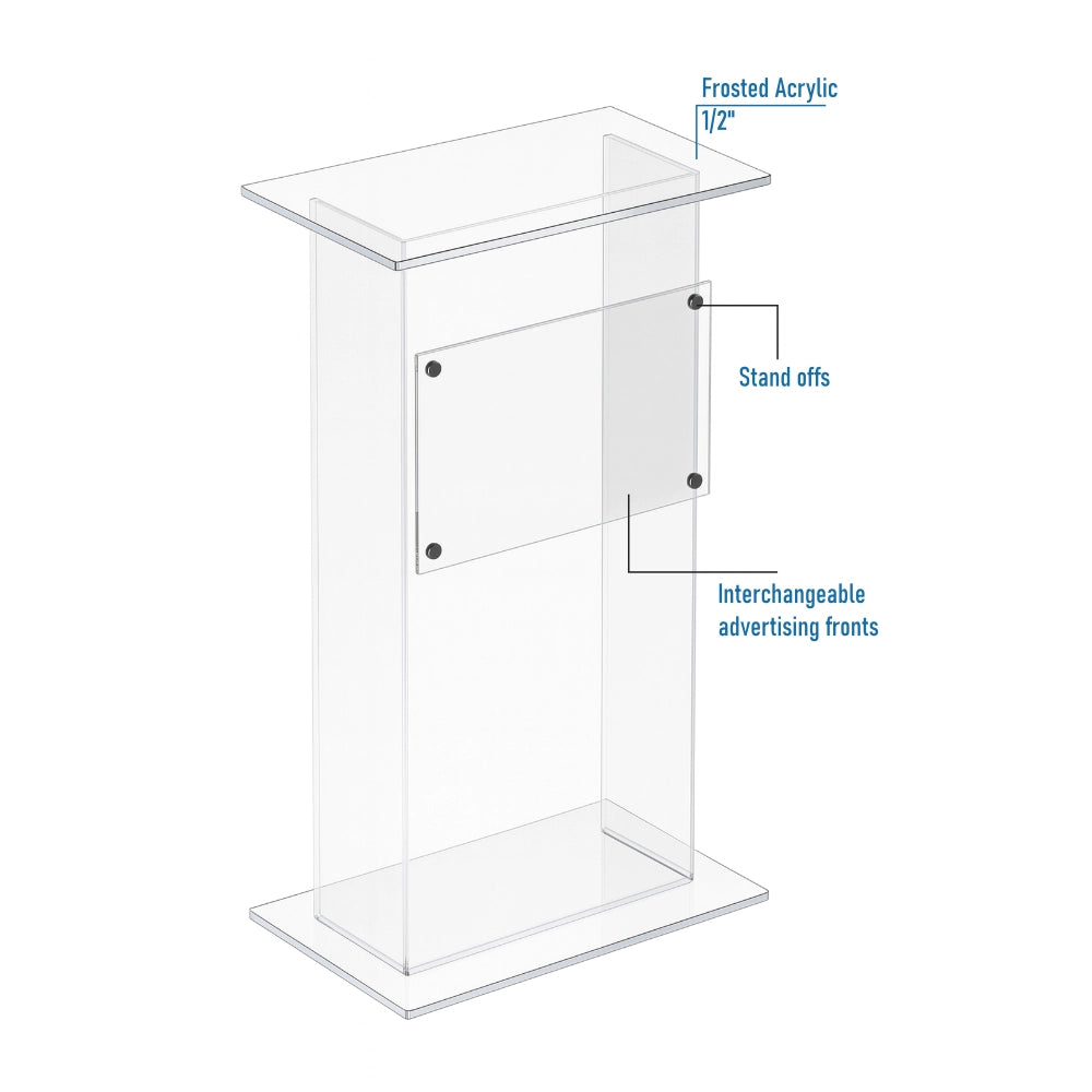 Acrylic Podium AT14 – Interchangeable Logo Panel