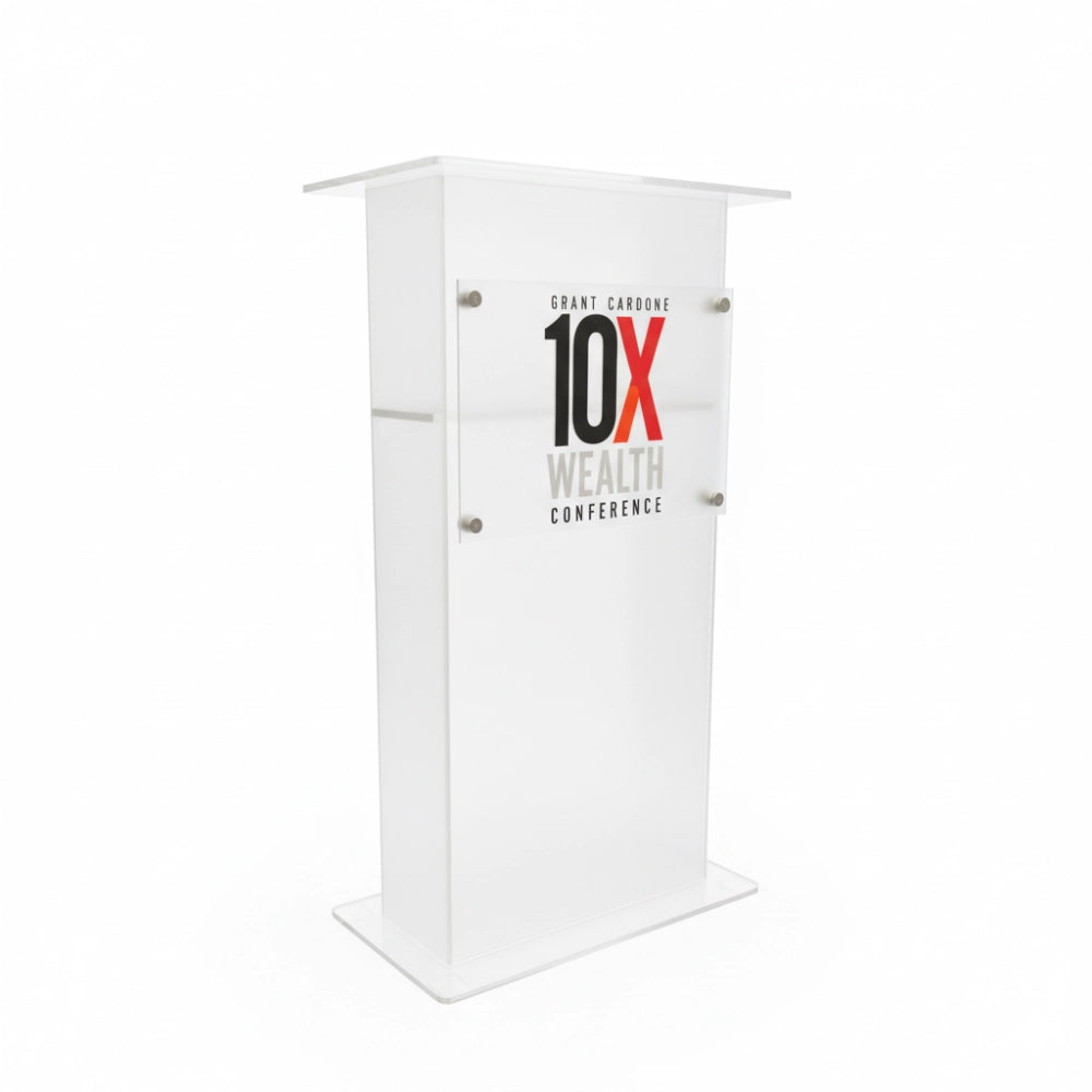 Acrylic Podium with Interchangeable Logo Panel – AT14