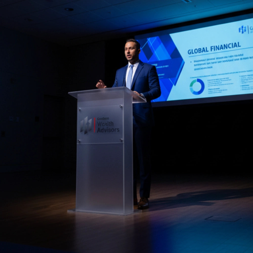 Acrylic Podium AT14 – Interchangeable Logo Panel