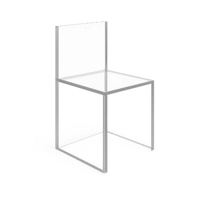 modern acrylic side chair with minimal frame 
