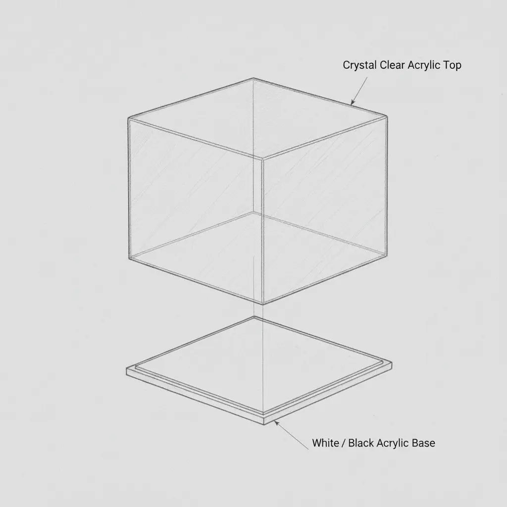 Acrylic Display Box with Base for Wall and Retail Displays