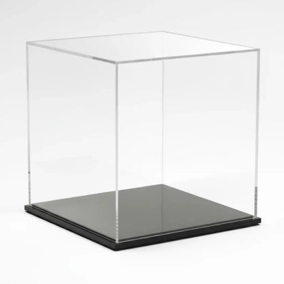 Acrylic Display Box with Base for Wall and Retail Displays Black Base