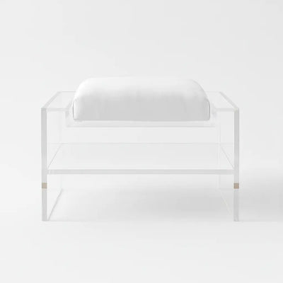 Modern Clear Acrylic Accent Chair White - Vegan Leather