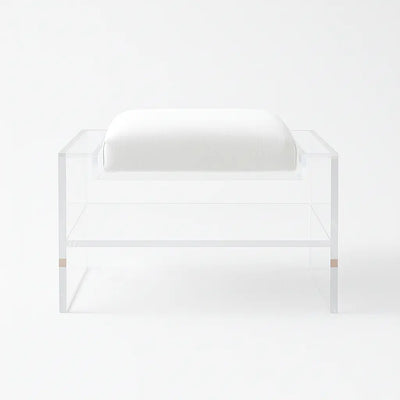 Modern Clear Acrylic Accent Chair White - Performance Fabric