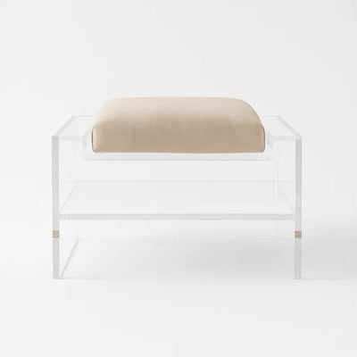 Modern Clear Acrylic Accent Chair Buff (Taupe) - Suede