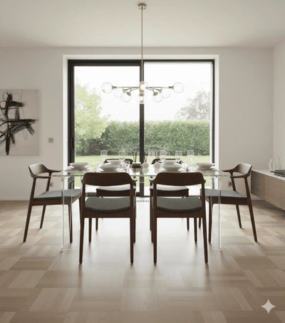 Clear Acrylic Dining Table – Modern Square-Leg Design