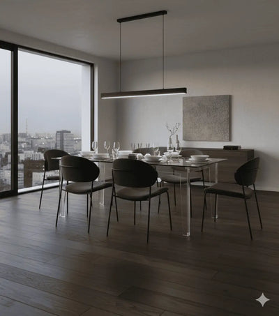 Clear Acrylic Dining Table – Modern Square-Leg Design