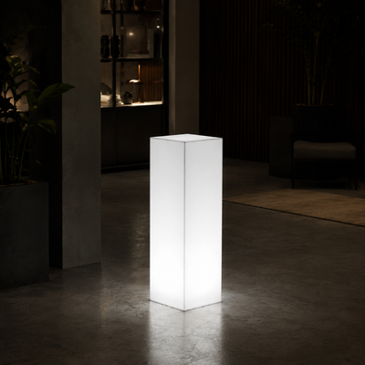 Illuminated White Acrylic Pedestals – White LED & RGB Display Stands