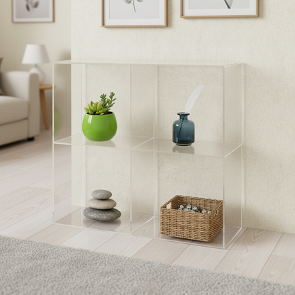Clear Acrylic 4-Cube Shelf
