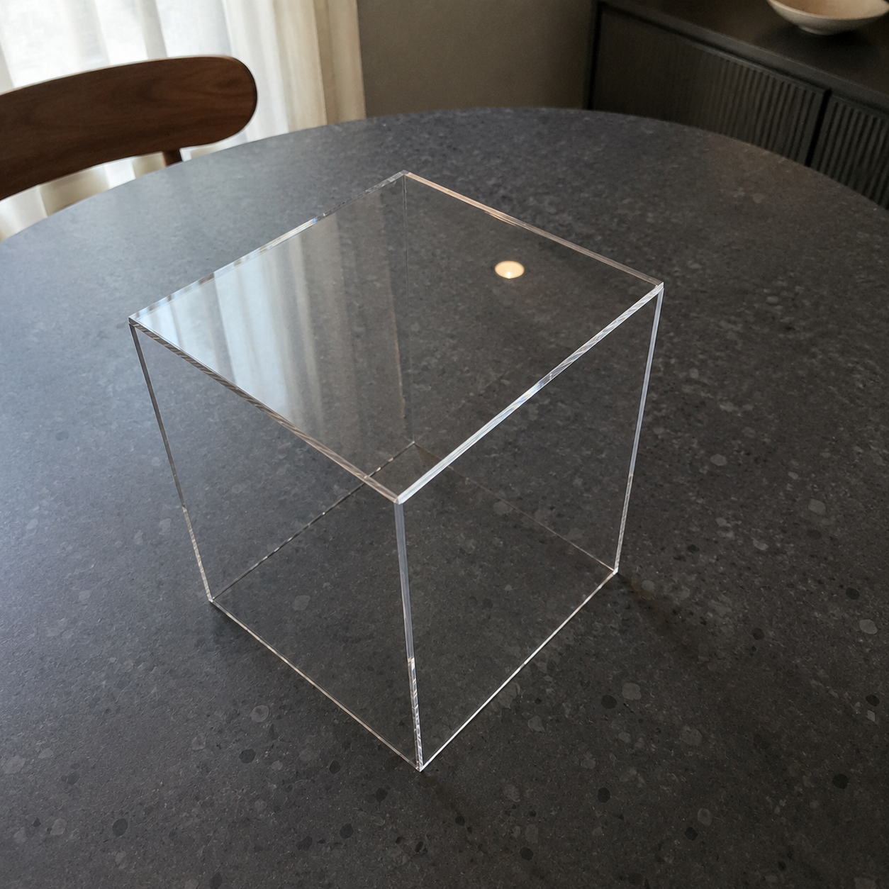 Clear Acrylic 5-Sided Box – Display Pedestal & Cover