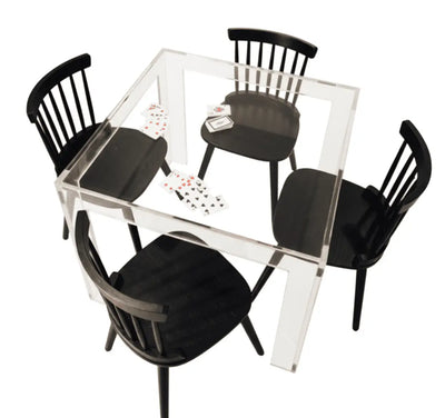Clear Acrylic Game Table – Square Leg Design