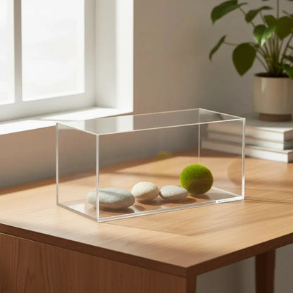 Clear Acrylic Rectangular 5-Sided Display Case
