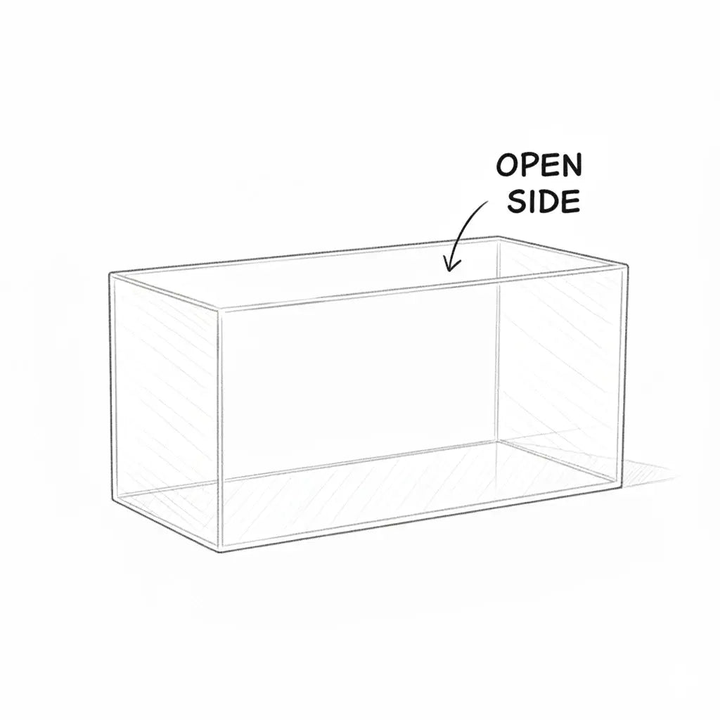 Clear Acrylic Rectangular 5-Sided Display Case