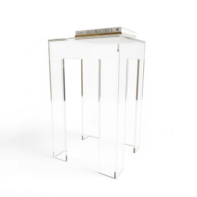 Clear Acrylic Side Table – Modern Two-Tier Design