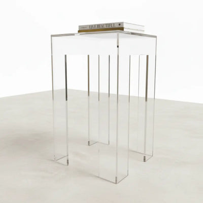 Clear Acrylic Side Table – Modern Two-Tier Design