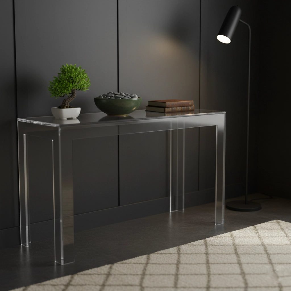 Clear Acrylic Square Leg Desk