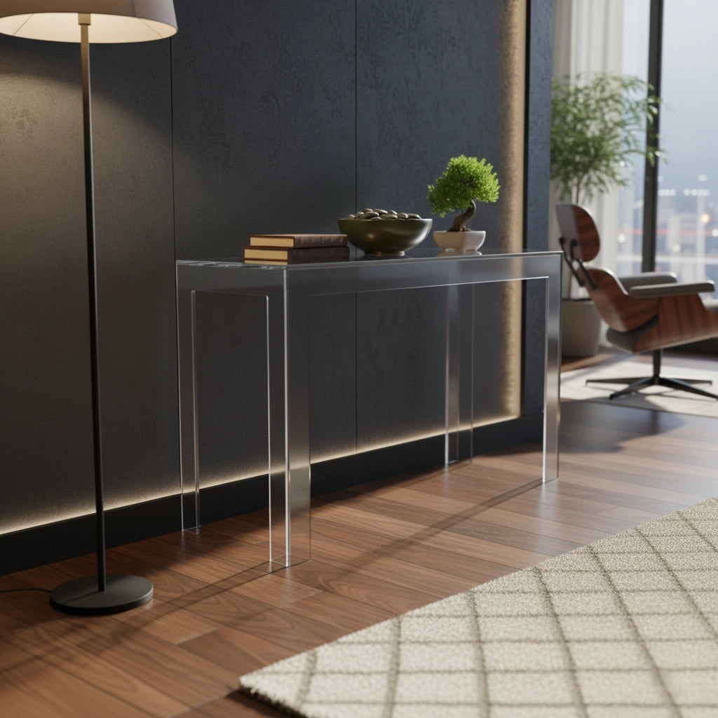 Clear Acrylic Square Leg Desk
