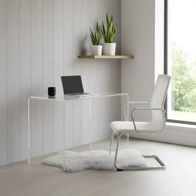 Clear Acrylic Waterfall Desk – Modern Design