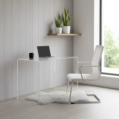 Clear Acrylic Waterfall Desk