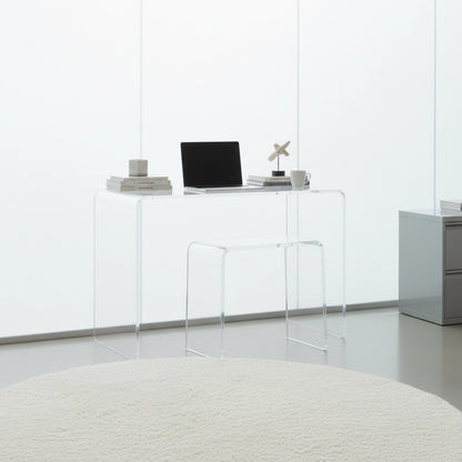 Clear Acrylic Waterfall Vanity Stool