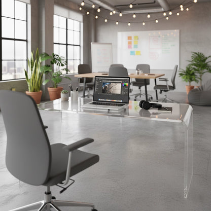 Clear Acrylic Waterfall Vanity Table