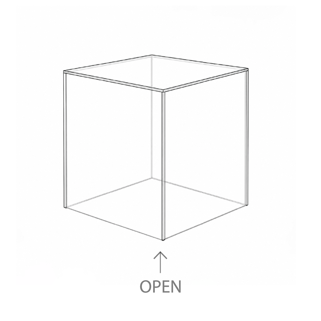 Clear Acrylic 5-Sided Box – Display Pedestal & Cover