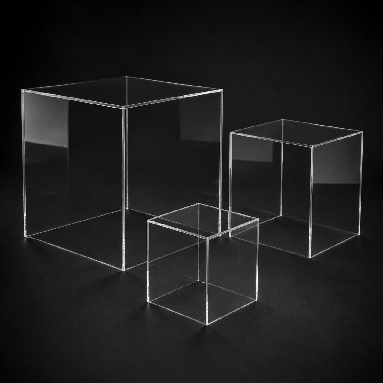 Clear Acrylic 5-Sided Box – Display Pedestal & Cover