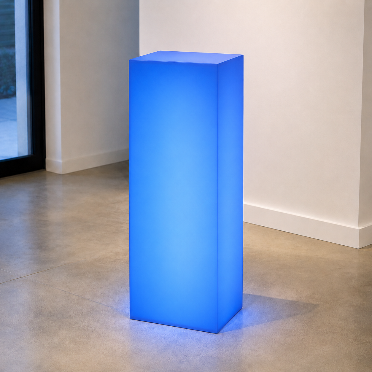 Colored Acrylic Illuminated Pedestals – White LED Display Stands