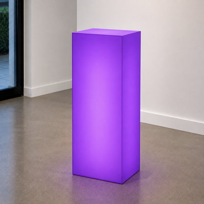 Colored Acrylic Illuminated Pedestals – White LED Display Stands