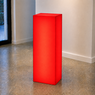 Colored Acrylic Illuminated Pedestals – White LED Display Stands