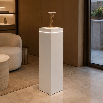 Edge-Lit Display Pedestals – Top LED Accent Stands