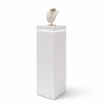 Edge-Lit Display Pedestals – Top LED Accent Stands