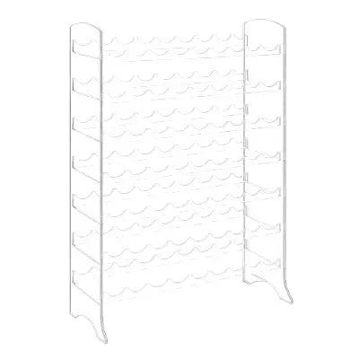 Freestanding acrylic wine rack showcasing a sleek design, perfect for organizing multiple wine bottles.