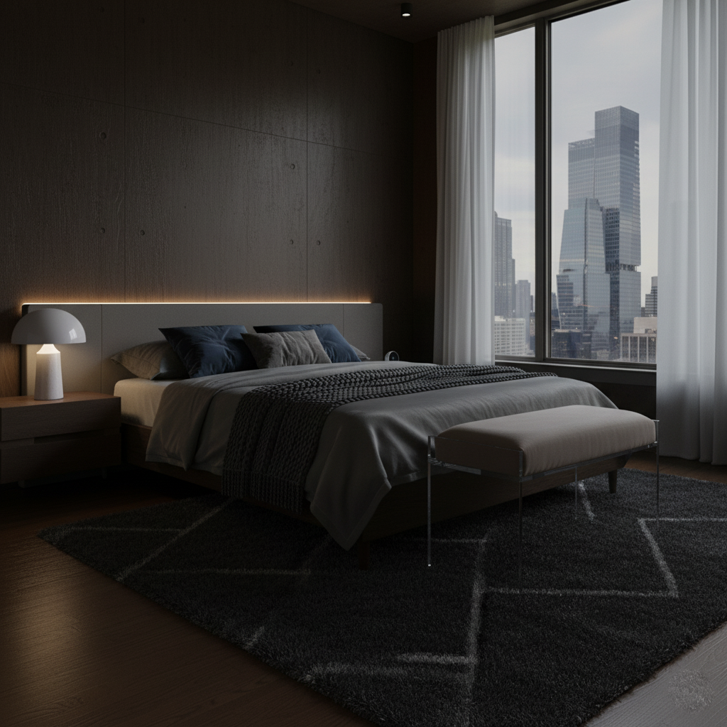 Modern Clear Acrylic Bench