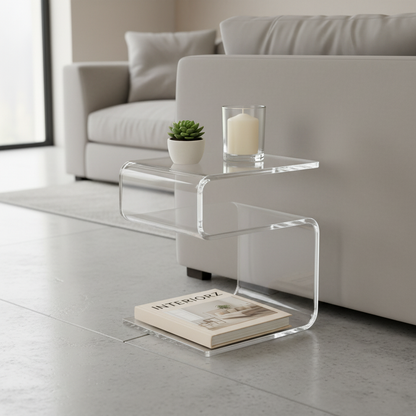 Modern Acrylic S-Curve End Table