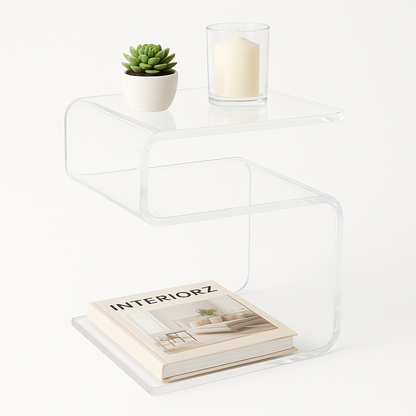 Modern Acrylic S-Curve End Table