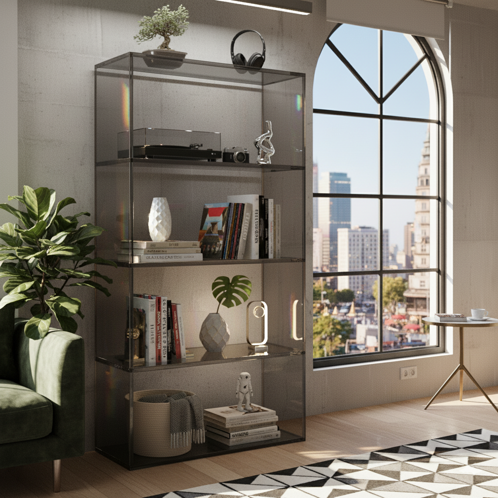 Transparent Acrylic High Bookcase