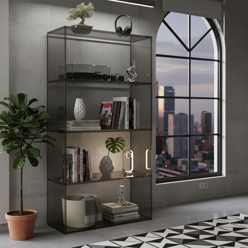 Transparent Acrylic High Bookcase