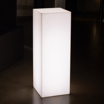 Illuminated White Acrylic Pedestals – White LED & RGB Display Stands