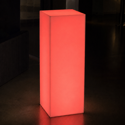 Illuminated White Acrylic Pedestals – White LED & RGB Display Stands