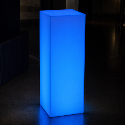 Illuminated White Acrylic Pedestals – White LED & RGB Display Stands