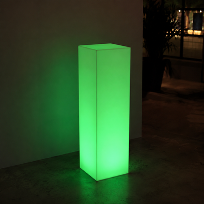 Illuminated White Acrylic Pedestals – White LED & RGB Display Stands