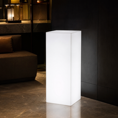 Illuminated White Acrylic Pedestals – White LED & RGB Display Stands