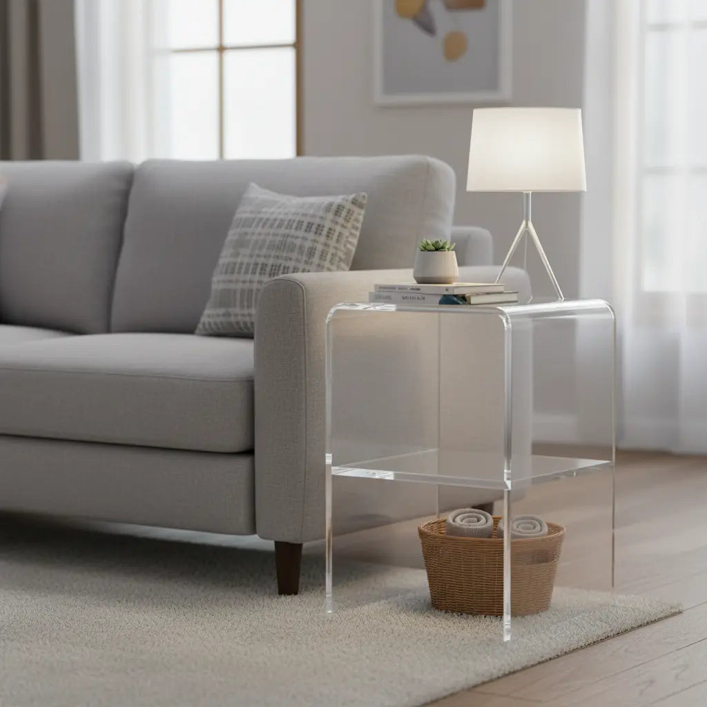 Waterfall Nightstand – Clear Acrylic Design
