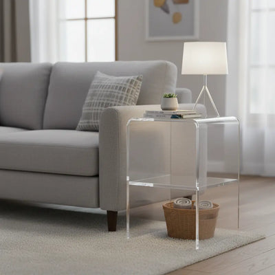Waterfall Nightstand – Clear Acrylic Design