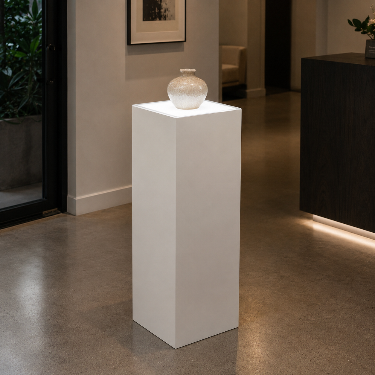 Top LED Accent Lighted Pedestals – Edge-Lit Display Stands