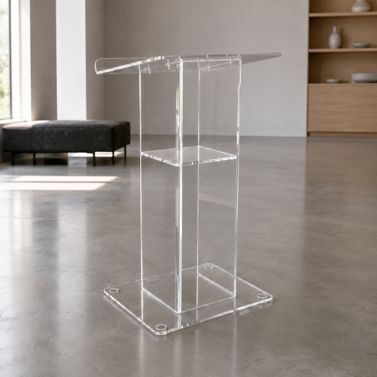 Acrylic Podium AT01 – Clear Mobile Acrylic Podium Lectern for Events & Churches