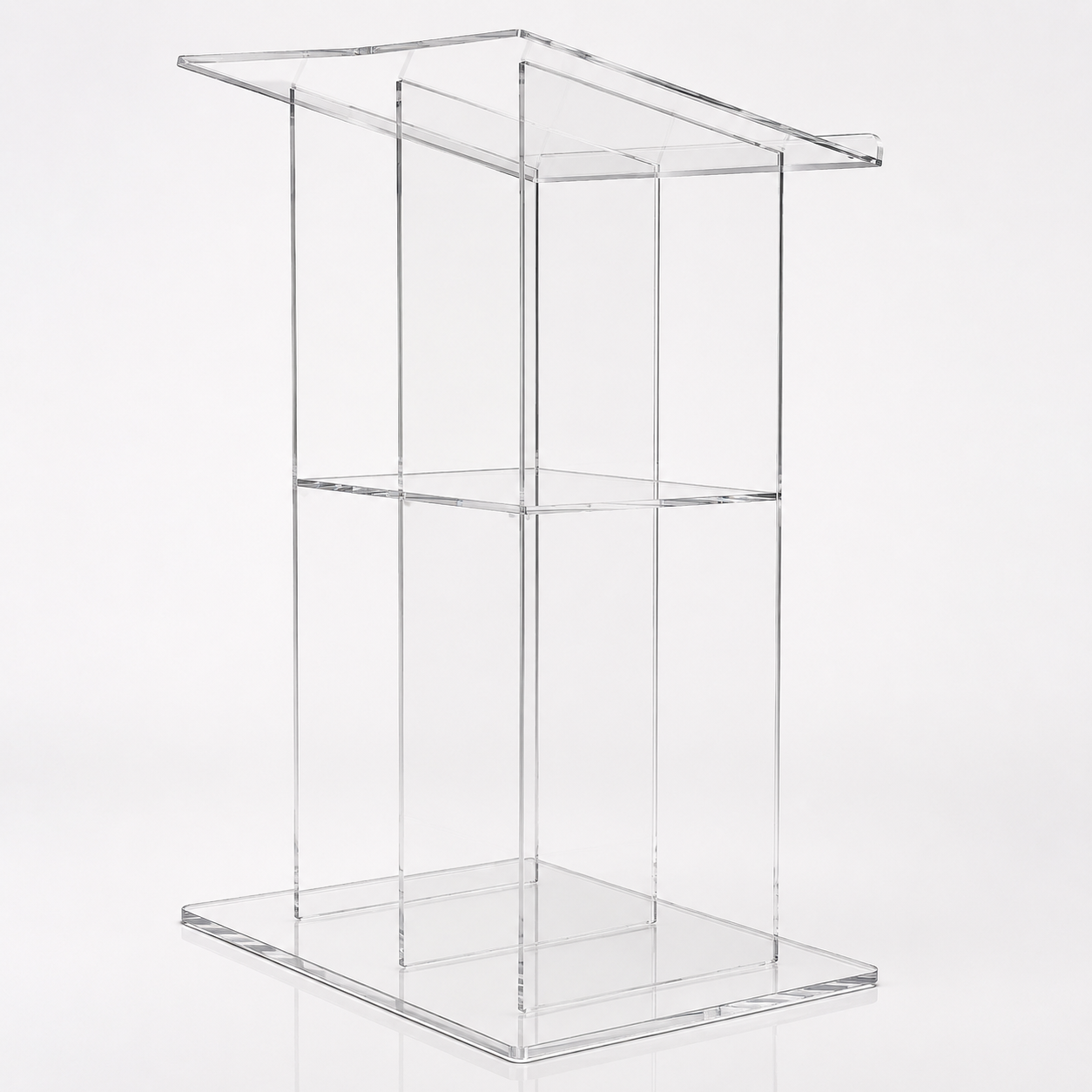 Acrylic Podium AT02 – Modern Angular Clear Acrylic Lectern