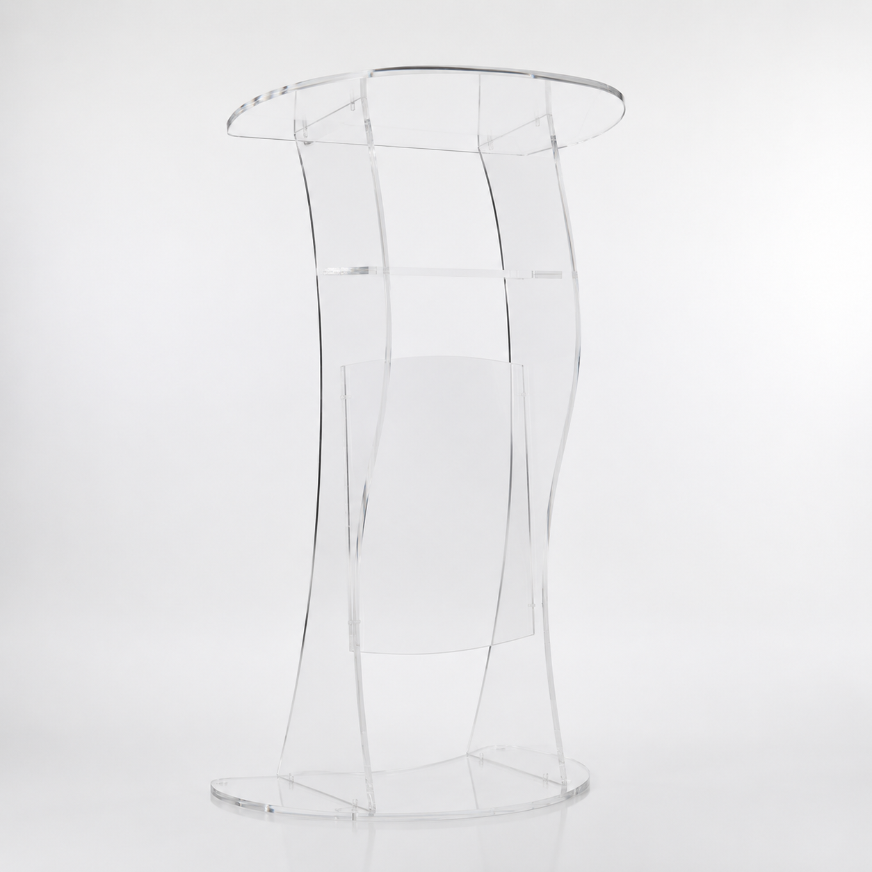 Acrylic Podium AT05 – Modern Curved Clear Acrylic Lectern