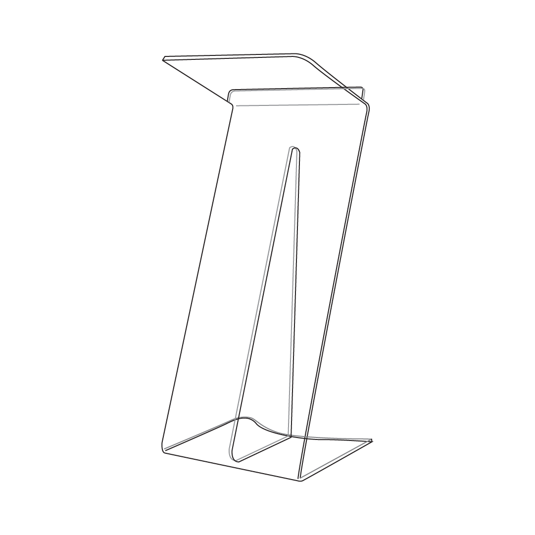 Acrylic Podium AT10 – Modern Slanted Clear Acrylic Lectern